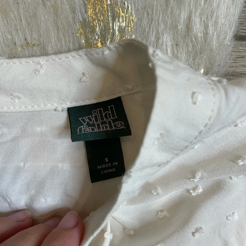 Wild fable cream speckled ruffle peasant blouse - Picture 2 of 5